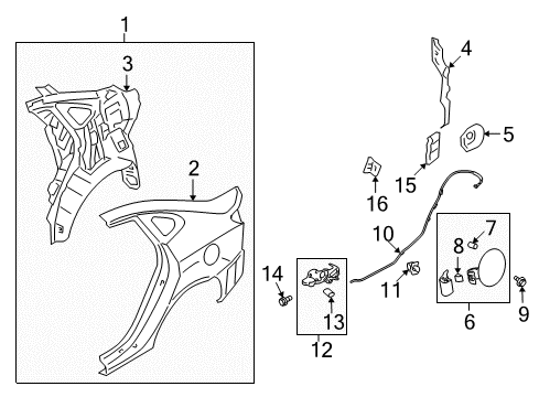 2009 Hyundai Elantra Fuel Door Grille Assembly-Air Extractor Diagram for 97510-2H000