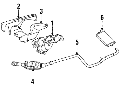 1996 Dodge Neon Exhaust Manifold Shield Exhaust MANFIFOLD Lower Diagram for 4667495