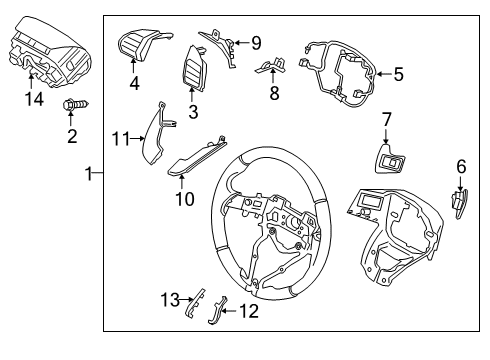 2021 Hyundai Veloster Steering Wheel & Trim Cover-Steering Wheel Upper, RH Diagram for 56174-J3000-NNB