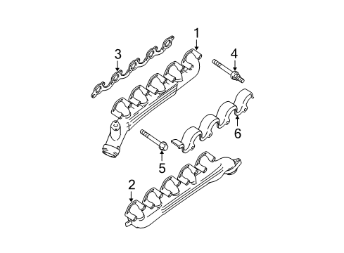 2003 Dodge Ram 3500 Exhaust Manifold Shield-Heat Diagram for 53031550