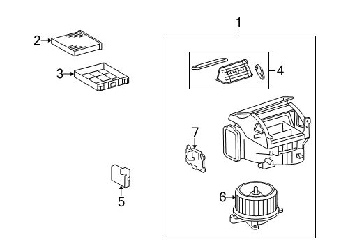 2014 Lexus IS350 Blower Motor & Fan Motor Sub-Assy, Blower Diagram for 87103-30471