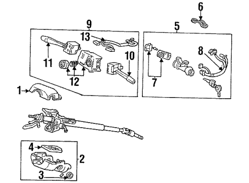 1995 Honda Accord Switches Wire Assy., Combination Switch Diagram for 35254-SV7-A01