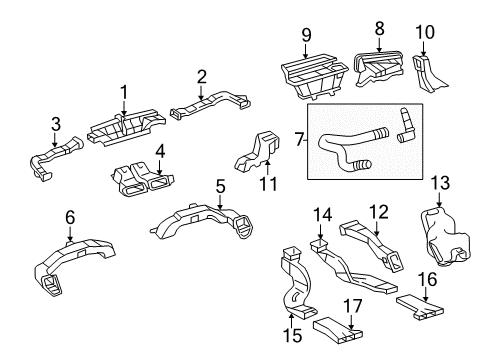 2013 Toyota Camry Ducts Heater Duct Diagram for 55844-06110