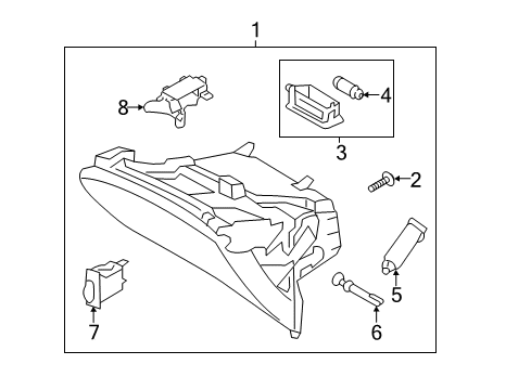 2015 Kia Soul EV Bulbs Glove Box Assembly Diagram for 84510E4000GA6