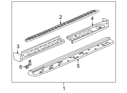 2001 GMC Yukon XL 1500 Running Board Step Cover Diagram for 89045549