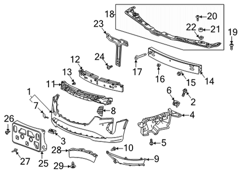 2022 Cadillac CT4 Bumper & Components - Front Duct Diagram for 84773596