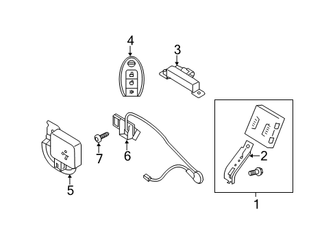 2011 Nissan Juke Keyless Entry Components Control Assembly-Key Less Diagram for 28595-1KM0A