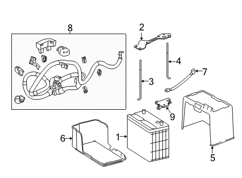 2017 Honda Accord Battery Box Battery (55B) Diagram for 31521-T2A-A00