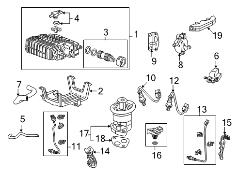 2012 Honda Accord Emission Components Valve Assembly, Purge Control Solenoid Diagram for 36162-R41-L01