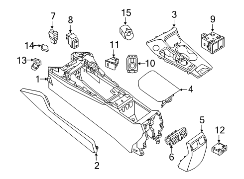 2018 Nissan Maxima Center Console FINISHER - Console Indicator Diagram for 96941-9DD0A