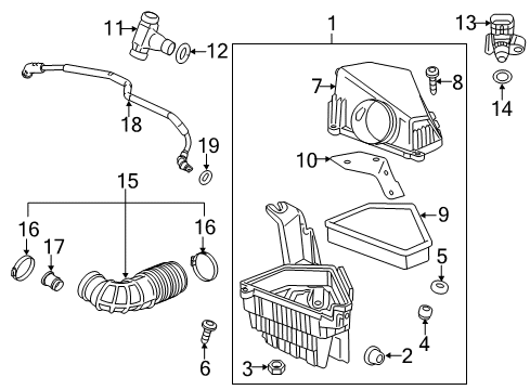 2012 Cadillac CTS Air Intake Resonator Spacer Diagram for 25774949