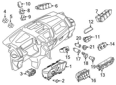 2017 Ford Transit-150 Auxiliary Heater & A/C Cluster Diagram for HK4Z-10849-P