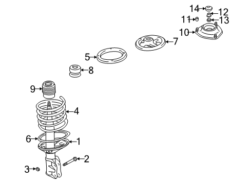 2004 Dodge Stratus Struts & Components - Front Front Suspension-Spring Diagram for MR455128