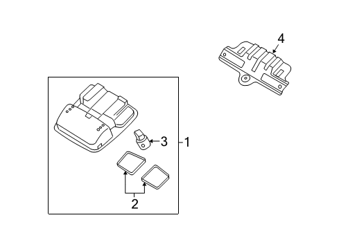 2008 Kia Rio Overhead Console Lamp Assembly-OVERHEADEAD Console Diagram for 928001G200LX