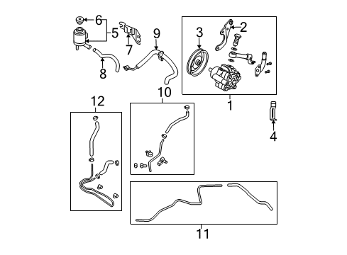 2007 Nissan Quest P/S Pump & Hoses, Steering Gear & Linkage Pump Assy-Power Steering Diagram for 49110-ZF00A