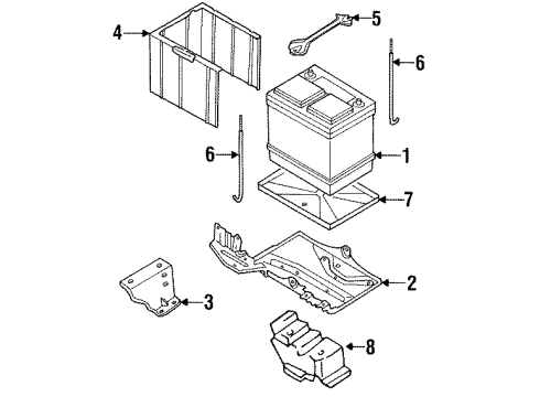 1994 Nissan Quest Battery Bracket Battery Diagram for 64860-0B730
