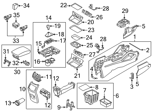 2021 Hyundai Tucson Console Tray-Floor Console Diagram for 84631-D3000-4X