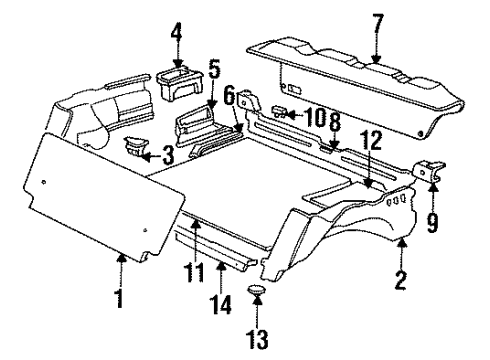 1997 BMW 328is Interior Trim - Rear Body Covering Left Diagram for 51478119235