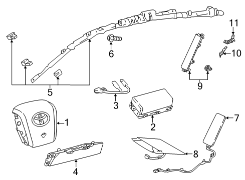 2021 Toyota Prius Prime Air Bag Components Clock Spring Diagram for 84308-47060