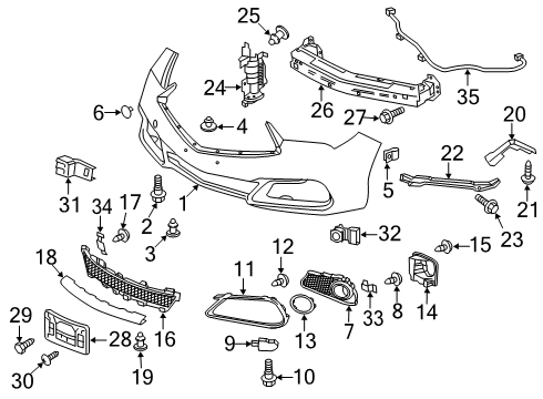 2018 Acura TLX Automatic Temperature Controls Spacer Left, Front Diagram for 71198-TZ3-A11