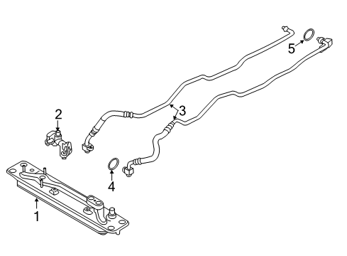 2017 BMW X5 Trans Oil Cooler Transmission Oil Cooler Line Diagram for 17227636885