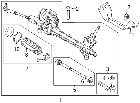 2016 Ford Transit Connect Steering Column & Wheel, Steering Gear & Linkage Gear Assembly Diagram for HV6Z-3504-EV