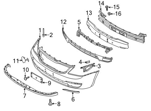 2014 Kia Sedona Front Bumper Rail Assembly-Front Bumper Diagram for 865304D000