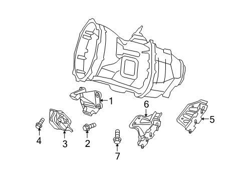 2007 Dodge Ram 3500 Engine & Trans Mounting Bracket-Engine Mount Diagram for 52021139AA