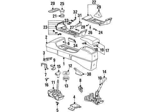 1997 Pontiac Grand Am Center Console Console-Front Floor Lower *Neutral Diagram for 22596750