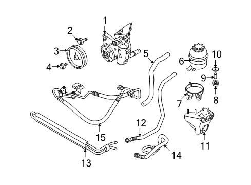 2008 BMW 335xi P/S Pump & Hoses, Steering Gear & Linkage Active Steering Radiator Return Line Diagram for 32416781457