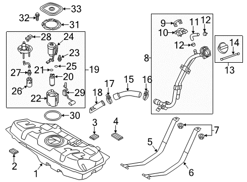 2014 Hyundai Veloster Senders Bolt-Fuel Pump Mounting Diagram for 31159-25500