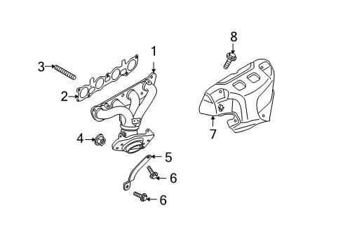 2011 Nissan Versa Exhaust Manifold Exhaust Manifold Diagram for 14002-EE00A