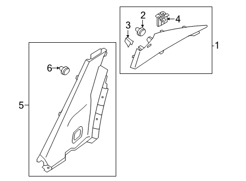 2022 Kia Rio Interior Trim - Quarter Panels Trim Assembly-Rear Wheel House Diagram for 85895H9000WK