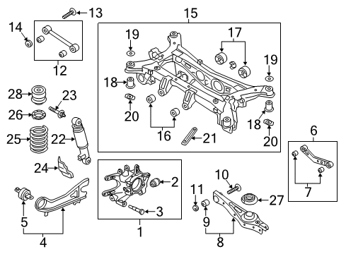2014 Kia Sorento Rear Suspension, Lower Control Arm, Upper Control Arm, Stabilizer Bar, Suspension Components Insulator-Rear Diagram for 21772-2W000
