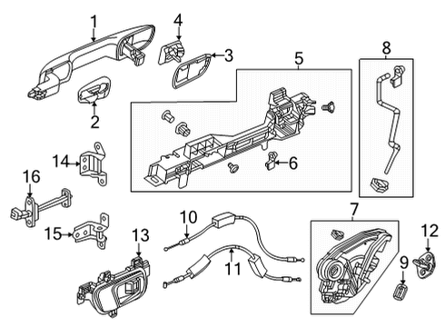 2022 Honda Civic Lock & Hardware LATCH ASSY-, R- RR Diagram for 72610-T20-A01