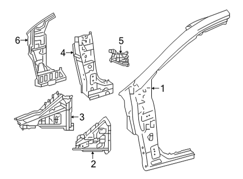 2022 Toyota Corolla Cross Hinge Pillar Hinge Pillar Diagram for 61028-0A040