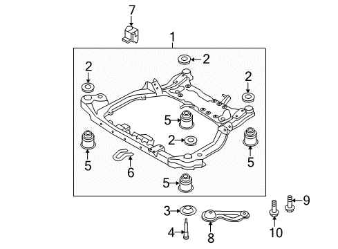 2012 Hyundai Elantra Suspension Mounting - Front Plate-Lower Diagram for 624732L000