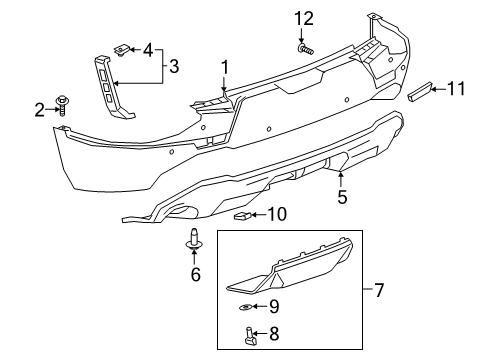 2021 Chevrolet Blazer Bumper & Components - Rear Lower Cover Diagram for 84878668