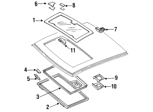 1985 Nissan Pulsar NX Sunroof WEATHERSTRIP Sunroof Diagram for 73873-01M00