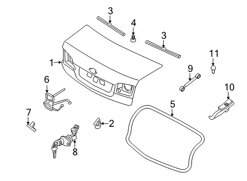 2007 Kia Optima Trunk Weather Strip-Trunk Diagram for 873212G000