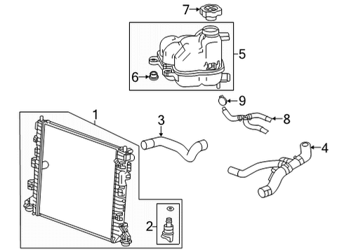 2020 Cadillac CT5 Radiator & Components Inlet Hose Clamp Diagram for 11603323