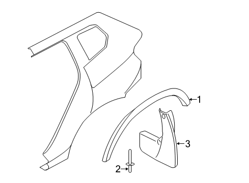 2014 BMW X1 Exterior Trim - Quarter Panel Trim Piece Rear Left Wheel Well, Primed Diagram for 51778049941