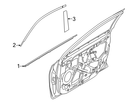 2022 Hyundai Veloster N Exterior Trim - Front Door Weatherstrip Assembly-Front Door Belt Outside RH Diagram for 82220-J3000