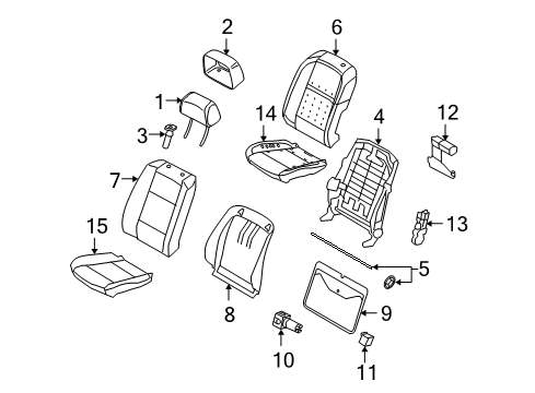 2012 BMW X6 Front Seat Components Seat Upholstery Diagram for 52109144814