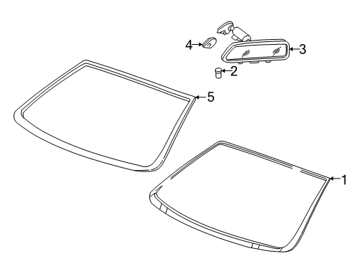 1997 Chevrolet Malibu Windshield Glass, Reveal Moldings Molding, Windshield Reveal Diagram for 22590736