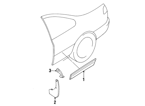 1997 Nissan 200SX Exterior Trim - Quarter Panel MOULDING-Rear Fender, Front Diagram for 78873-4B504