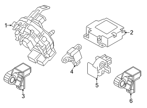 2022 Hyundai Ioniq 5 Air Bag Components MODULE ASSY-AIR BAG CONTROL Diagram for 95910-GI100