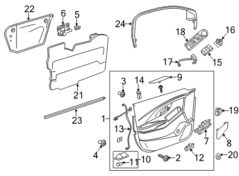 2016 Buick LaCrosse Front Door Latch Diagram for 13579497