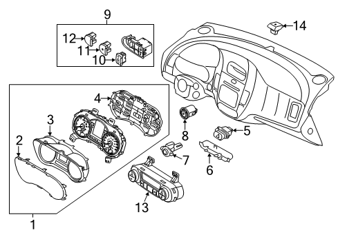 2014 Kia Forte A/C & Heater Control Units Cluster Assembly-Instrument Diagram for 94021A7330