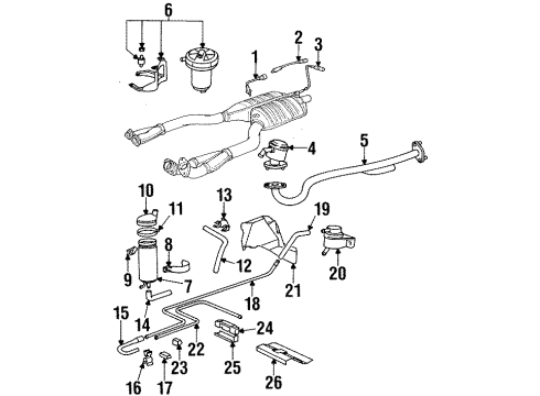 1997 BMW 840Ci Fuel Supply Oxygen Sensor Diagram for 11781742052